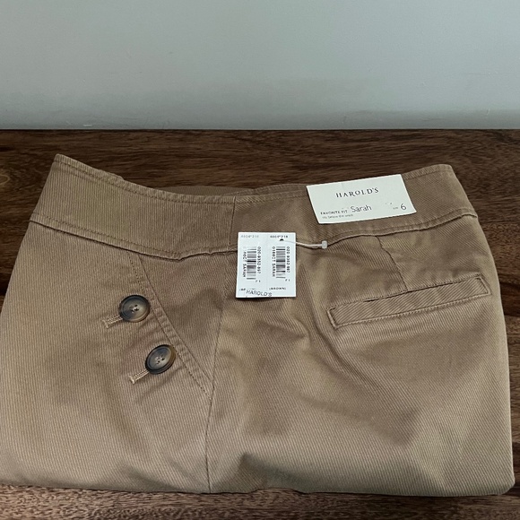 NWT Harold's Ribbed Sarah Fit Camel Color Ankle Pants Size 6 - Picture 7 of 8